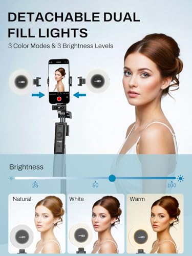 USKEYVISION Vlogging Kit for iPhone&Android,Content Creator Essentials,YouTube Starter Kit w/Wireless Microphone&Remote,68” Auto Face Tracking Tripod for iPhone w/Light for TikTok Video Recording - style: Vlogging Kit-A
