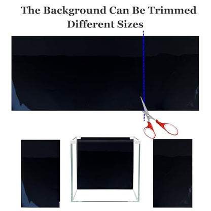 XCNO Blue Black Aquarium Background Poster Fish Tank Background Wallpaper Aquarium Backdrop Double-Sided Fish Tank Decorations Paper 20"x 60" - size: 19.7" H x 60" L