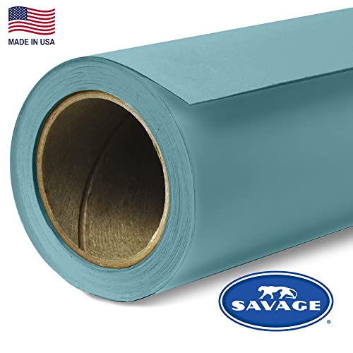 Savage Seamless Paper Photography Backdrop - Color #2 Sky Blue, Size 86 Inches Wide x 36 Feet Long, Backdrop for YouTube Videos, Streaming, Interviews and Portraits - Made in USA - size: 86 in x 36 ft