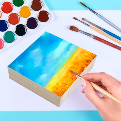 6x6x1 Inch Solid Wood Carving Blocks, 4 Pcs Rectangle Wooden Blocks for Crafting, Unfinished Wood Blocks for Crafts DIY Supplies Coasters Engraving Painting Beginners and Adults - size: 6x6x1 Inch