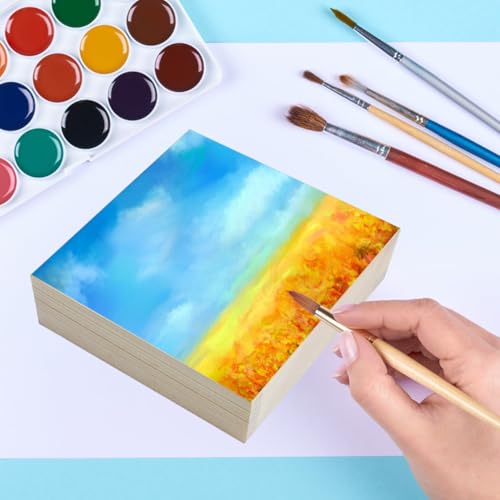 6x6x1 Inch Solid Wood Carving Blocks, 4 Pcs Rectangle Wooden Blocks for Crafting, Unfinished Wood Blocks for Crafts DIY Supplies Coasters Engraving Painting Beginners and Adults - size: 6x6x1 Inch