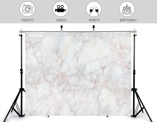 8x8ft White Pink Marble Backdrop Natural Stone Texture Pattern Photography Background for Modern Themed Party Room Decorations Tapestry Banner Photo Booth Props - size: 8x8ft