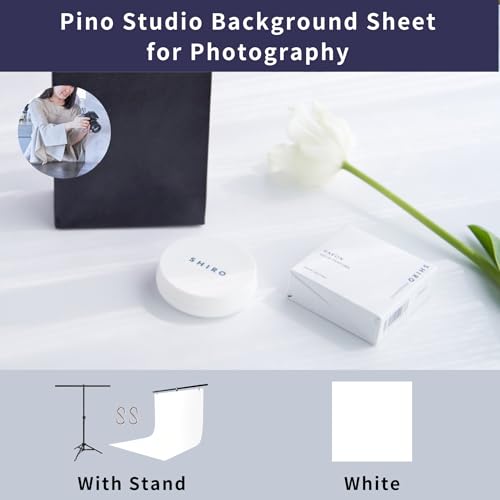 Pino Studio Photography Background Sheet - White (with Stand) - color: White (with stand)