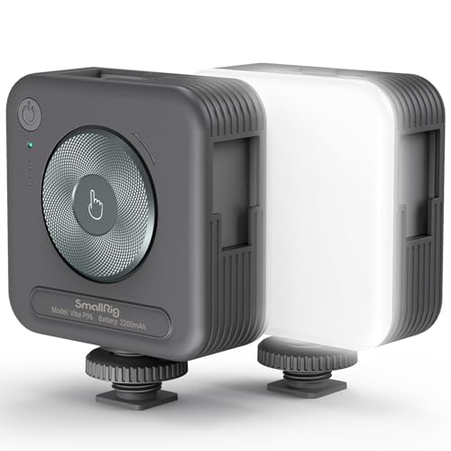 SmallRig P96 LED Video Light, Portable Camera Lights, 96 LED Beads for Photography Video Lighting, Rechargeable 2200mAh CRI 95+ 2700-6500K w 3 Cold Shoe