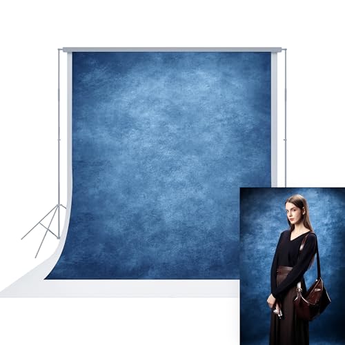 UrcTepics 8×8 ft Abstract Blue Fabric Photo Backdrops, Abstract Texture Backdrop for Headshots and Portraits, Photography Background for Studio and Vedio. - color: Abstract Blue, size: 8x8 Ft