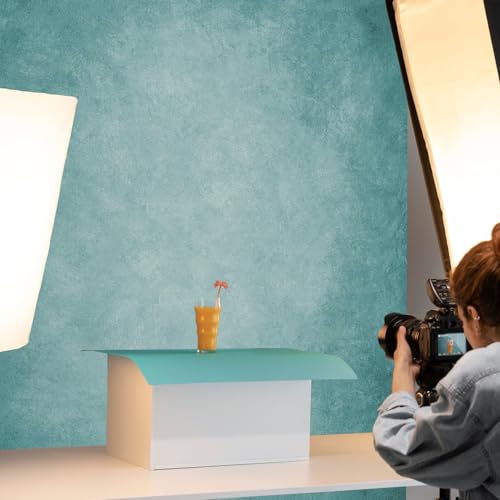 Mocsicka Cyan Photography Backdrops Teal Texture Abstract Photo Backdrop Vintage Headshot Portrait Background for Photography Studio Props (Cyan, 6x8ft) - color: Cyan, size: 6x8ft