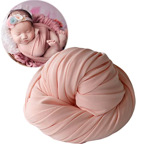 Zeroest Newborn Photography Stretch Wrap Boy Girl Baby Wraps Photography Props Baby Photo Prop Stretch Blanket for Baby (Light Orange) - color: Light Orange