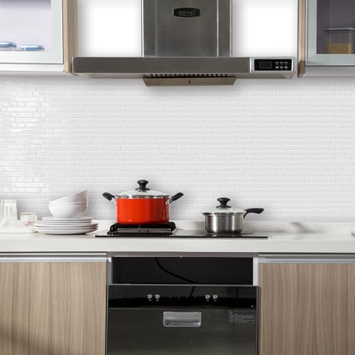 Yipscazo 10 Sheets Peel and Stick Backsplash for Kitchen,12''x12'' Waterproof Stick on Backsplash Smart Tiles for Bathroom,Removable Self Adhesive Wall Tiles (White Washed) - color: White Washed