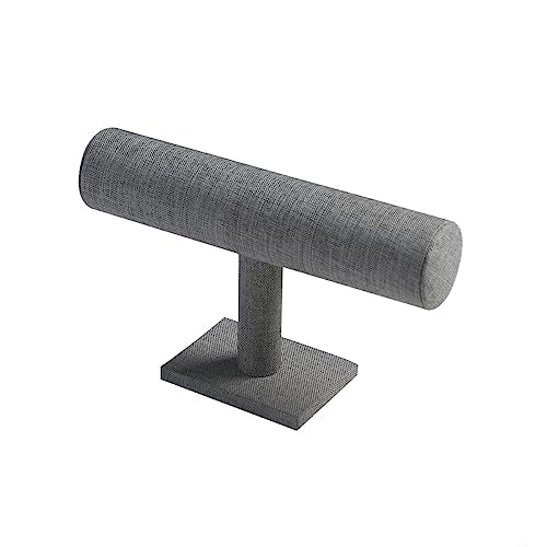 Coward T-Bar Bracelet Holder Organizer Jewelry Display Scrunchie Hair Ties Watch Stand for Home Organization Storage or Store Show Sell (Gray Linen) - color: Gray Linen