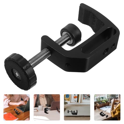 Baluue 2pcs Aluminum C-clamp Table Clamps Heavy Duty Desktop Mounting Clips for Woodworking Workbench and Photography Accessory Small Size