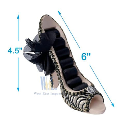 Ring Holder High Heel Shoe Design Fashion Jewelry Organizer Display Birtyday Gift (Gold) - color: Gold