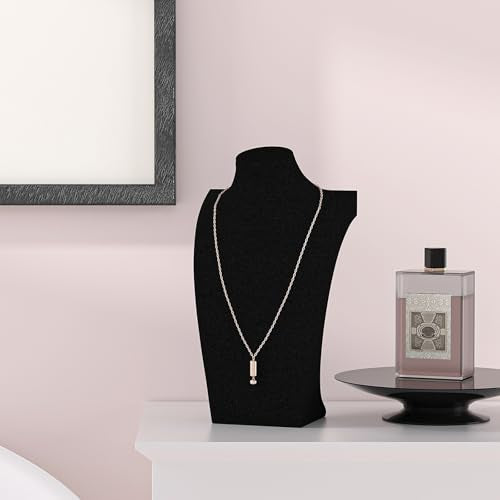 Necklace Bust Display Stand, Necklace Holder, Pendant Chain Necklace Organizer for Women (Black Velvet, S 2PCS) - color: Black Velvet, size: 9.4" Height (2pc)