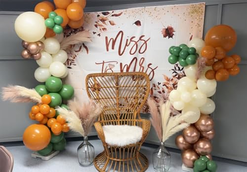 Avezano Miss to Mrs Backdrop Floral Fall Bridal Shower Backdrop Bride to Be Engagement Party Decorations Photography Background Wedding Banner Photo Booth Prop (7x5ft, 82x59inch) - size: 7x5ft, 82x59inch