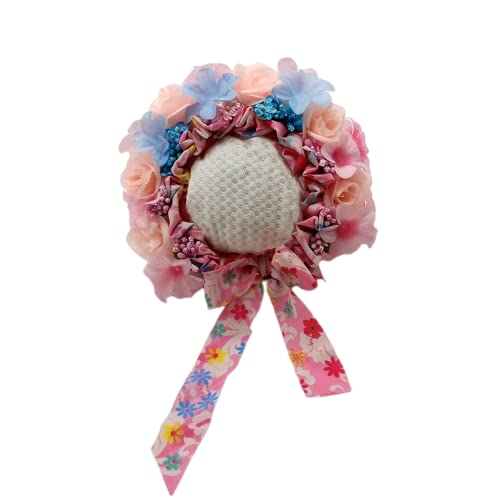 Newborn Baby Headbands Vintage 3D Floral Bonnet Hat for Infant Full Moon Photography Props Hairband Accessories - color: T-302