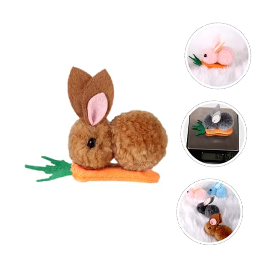 STOBOK Easter Hair Clips 4Pcs Mini Plush Bunny and Carrot Hairpins Cute Hair Accessories for Easter Party Celebration and Everyday Wear