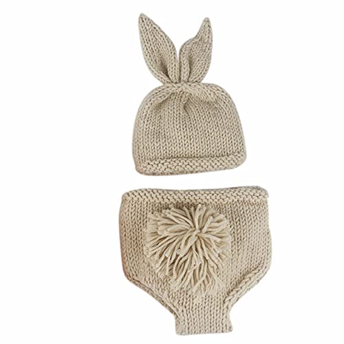 Newborn Easter Outfit Boy Photography Props Baby Bunny Handmade Crochet Rabbit Set Knit Hat Diaper Carrot Set for Kids - color: Short Pant Set