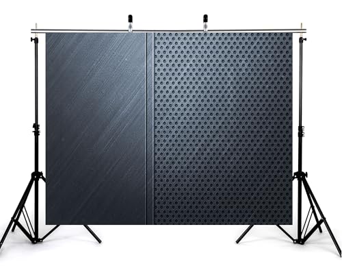 7x5ft Sleek Metal Panel Backdrop with Brushed and Perforated Steel Surfaces Photography Background for Modern and Industrial Party Tapestry Decorations Banner Photo Booth Props - size: 7x5ft