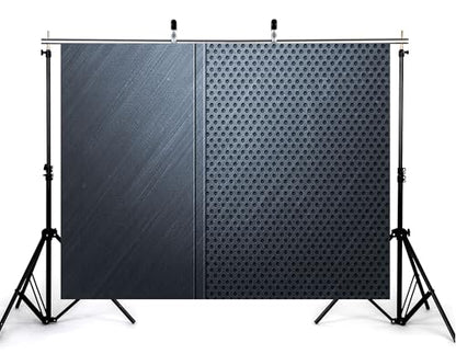 10x5ft Sleek Metal Panel Backdrop with Brushed and Perforated Steel Surfaces Photography Background for Modern and Industrial Party Tapestry Decorations Banner Photo Booth Props - size: 10x5ft