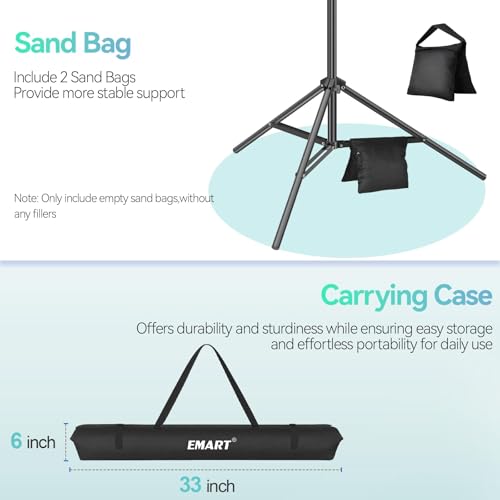 EMART Portable Photography Backdrop Stand Kit 7 x 10 ft with 6 x 9 ft White Backdrop, Adjustable Background Support System for Photo Video Studio, Photoshoot, Party, Live Game, Interviews - size: 7*10ft Stand/6*9ft Backdrop
