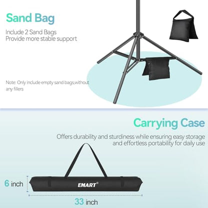EMART Portable Photography Backdrop Stand Kit 7 x 10 ft with 6 x 9 ft White Backdrop, Adjustable Background Support System for Photo Video Studio, Photoshoot, Party, Live Game, Interviews - size: 7*10ft Stand/6*9ft Backdrop