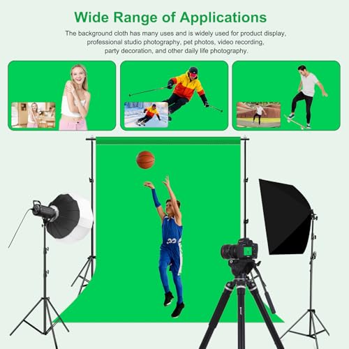 PULUZ Green Screen Backdrop with 2 Fixing Clip, 3.3 x 5 Ft Photography Chroma Key Greenscreen Background for Streaming Zoom, Live Streaming, Photo Video Studio - size: 3.3 x 5 Ft