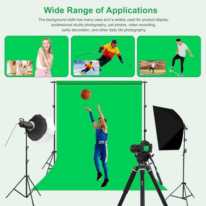 PULUZ Green Screen Backdrop with 2 Fixing Clip, 3.3 x 5 Ft Photography Chroma Key Greenscreen Background for Streaming Zoom, Live Streaming, Photo Video Studio - size: 3.3 x 5 Ft