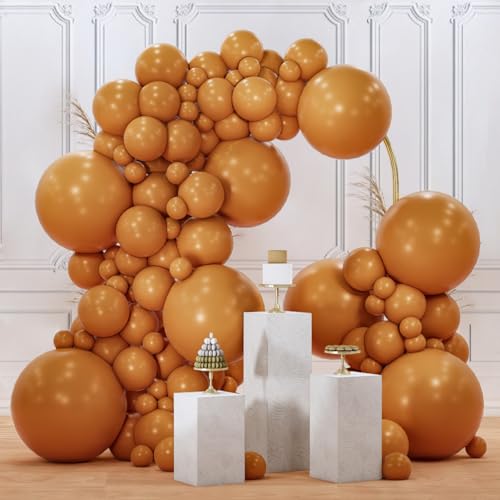 PartyWoo Tan Balloons 140 pcs Different Sizes of 18 12 10 5 Inch Boho Neutral Light Brown Coffee Fall Latex Balloon Arch Kit for Birthday Safari Boy Baby Shower Jungle Party Decorations Brown-F10 - color: Brown-f10