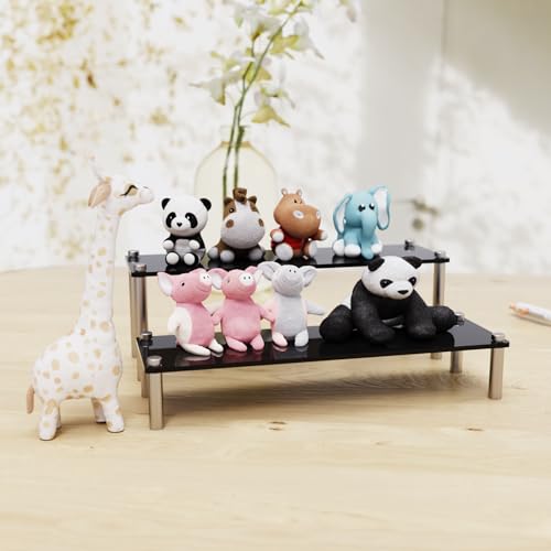 2-Tier Acrylic Display Riser Stand - Clear Organizer for Perfume, Cupcakes, Figures, Desserts, and Party Decoration - size: 2-Tier