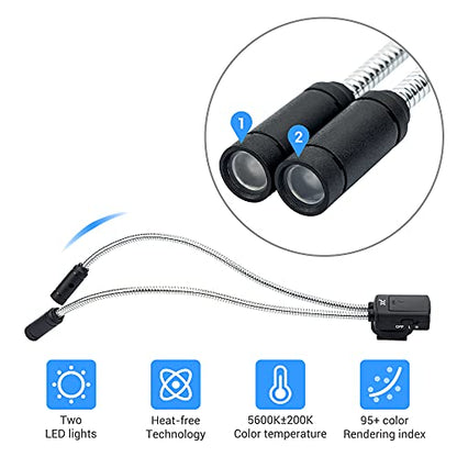 JJC Ultra-Adjustable LED Macro Arm Light for Insect Plant Jewelry Food Shooting, 5 Brightness CRI 95+ Macro Photography Lighting with Shoe Mount for Canon Nikon Sony DSLR Cameras