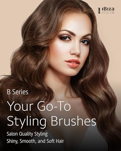 Ibiza Hair B8 Large Round Brush | 70mm Barrel for Volume & Smooth Finish | Blonde Boar Bristles Add Shine | Ideal for Fine or Curly Hair - size: B8, 70mm