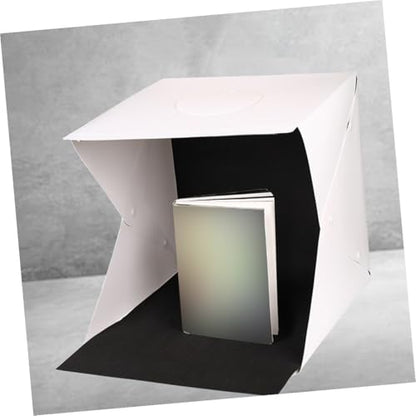 Happyyami Portable 30cm Photo Light Box with LED Strip, Foldable Photography Light Tent Kit with Black and White Backdrops for Product Photography and Small Business Use