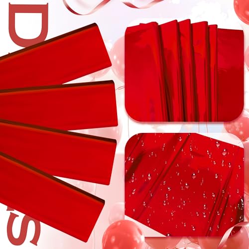 2pcs Red Foil Tablecloth 54*72 Inch Plastic Christmas Carnival Birthday Party Table Cloths Disposable Waterproof Table Cover for Graduation Anniversary Wedding Baby Shower Bridal Party Supplies - color: Red