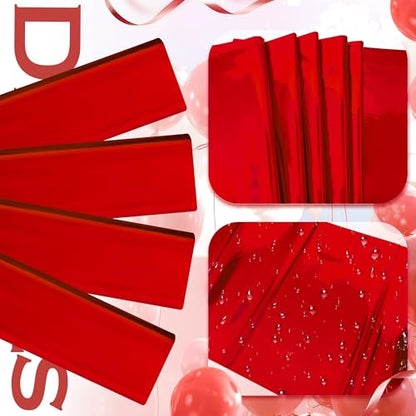 2pcs Red Foil Tablecloth 54*72 Inch Plastic Christmas Carnival Birthday Party Table Cloths Disposable Waterproof Table Cover for Graduation Anniversary Wedding Baby Shower Bridal Party Supplies - color: Red