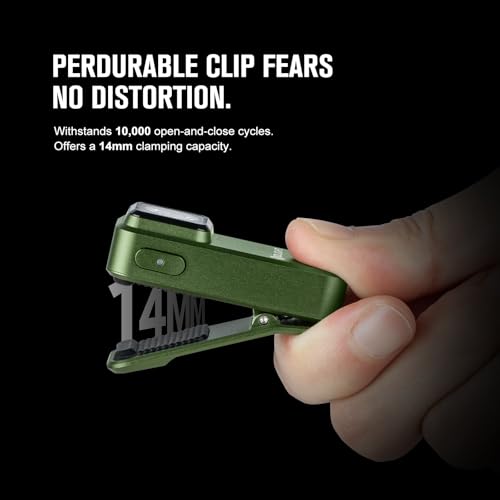 OLIGHT Oclip Rechargeable EDC Flashlight 300 Lumens Dual Sources Compact Pocket Clip Light, Convenient USB C Charging, Magnetic Flash Lights for Working, Cycling, Emergency, Signaling Tool(OD Green) - color: OD Green
