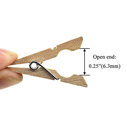 HAHIYO Wooden Clothes Pins Clothespins Small Do NOT Fall Apart 1.38 inches Length 60 Pack Sturdy Strong Springs No Rust No Discoloration for Laundry Bathroom DIY Craft Photos Food Opened Bags - size: Natural Wood 1.38 inches 60 Pack