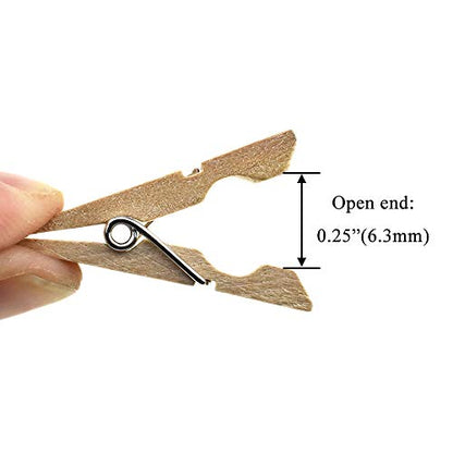 HAHIYO Wooden Clothes Pins Clothespins Small Do NOT Fall Apart 1.38 inches Length 60 Pack Sturdy Strong Springs No Rust No Discoloration for Laundry Bathroom DIY Craft Photos Food Opened Bags - size: Natural Wood 1.38 inches 60 Pack