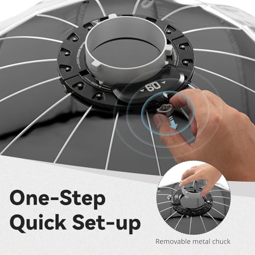 Ambitful 35.4''/90cm Quick Release Parabolic Softbox, Hexadecagon Bowens Mount Softbox with 2 Diffusers & Honeycomb Grid, Carrying Bag, Compatible with Studio Speedlite Flash and Monolight - size: Q9-90cm