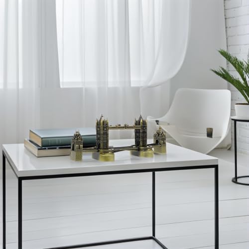 LUOZZY London Tower Bridge Metal Model European Craft Souvenir Home Office Decor Photography Prop Antique Bronze Sculpture Gift for Travel Lovers