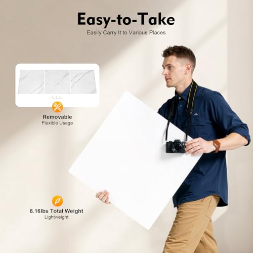 Shooting Backdrops, 3PCS 2 in 1 Photo Backdrop Boards 24x24 Inch Double Sided Marble Cement Texture Photography Backdrop Boards for Desktop Shooting Product Photography Background
