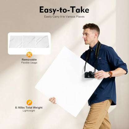 Shooting Backdrops, 3PCS 2 in 1 Photo Backdrop Boards 24x24 Inch Double Sided Marble Cement Texture Photography Backdrop Boards for Desktop Shooting Product Photography Background