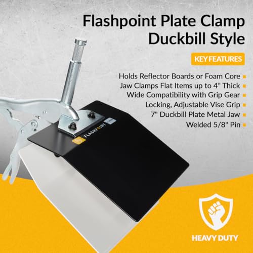 Flashpoint Duckbill Style Plate Clamp, Black/White