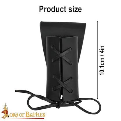 Lord of Battles Medieval Genuine Leather Axe Frog | Axe Holster with Belt Loop | Waist Holder for Axes, Tools - color: Dagger Holster - Black