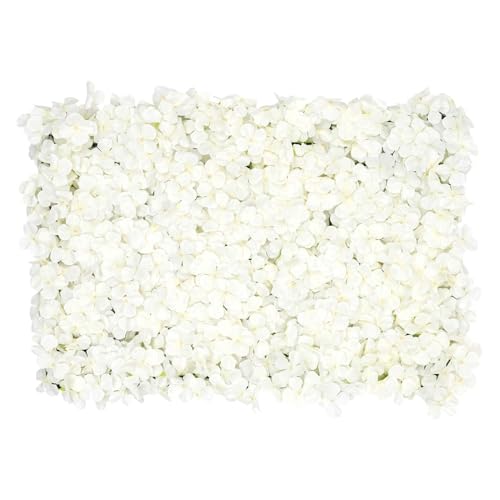 10 PCS Flower Wall Panel Artificial Flowers Wall Decoration 24" x 16" Decorative Hydrangea Flower Panels Wall for Home Party Wedding Christmas Festival Photo Backgdrop Decor (10 PCS, White) - color: 10 Pcs, White