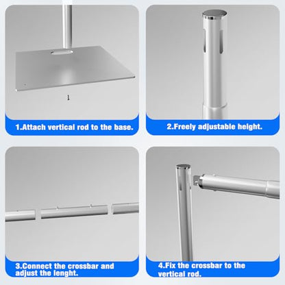 Pipe and Drape Backdrop Stand Kit Backdrop Stand For Parties 10ftx10ft Adjustable Photo Backdrop Stand Heavy Duty Background Stand for Wedding Banquet Decorations Silvery