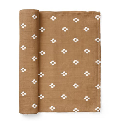 Mini Wander Swaddles for Newborns Muslin Swaddle Blankets - Breathable Soft Gender Neutral Receiving Blanket Baby Essentials | 47 x 47 Cotton - Boho Squares (Coconut) - color: Boho Squares (Coconut)