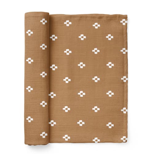 Mini Wander Swaddles for Newborns Muslin Swaddle Blankets - Breathable Soft Gender Neutral Receiving Blanket Baby Essentials | 47 x 47 Cotton - Boho Squares (Coconut) - color: Boho Squares (Coconut)