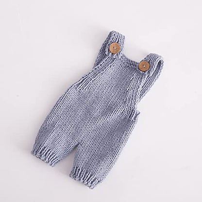 Zeroest Baby Photography Props Boy Girl Photo Shoot Outfits Newborn Crochet Infant Knitted Clothes Mohair Outfit - color: Grey Blue