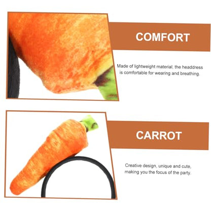 SHOWERORO Easter Carrot Headband for Women Cute Costume Accessory Vegetable Design for Parties Photo Shoots and Cosplay Events Comfortable Hair Hoop for Festive Celebrations