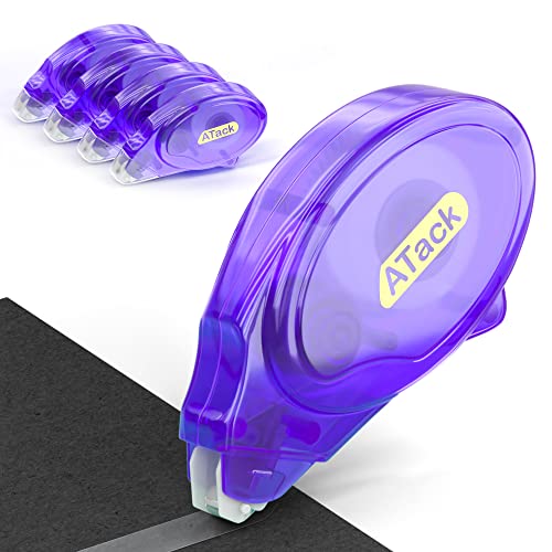 ATack Double Sided Tape Roller Runner for Scrapbooking 4-Pack (0.3-inch x 360-Inch) Acid-Free Double Sided Glue Tape Roller Dispenser for Scrapbooking, Card Making and Crafts - Archival-Safe - size: 0.3-inch by 360-Inch, 4-Pack