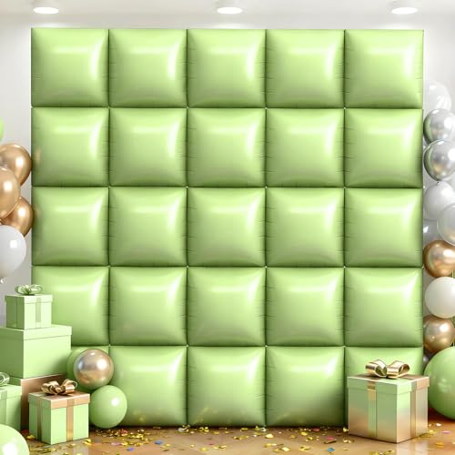 50Pcs Olive Green Square Foil Balloons Wall Backdrop, Double Sided Metallic Foil Balloons Tunnel Arch Garland Kit for Photo Booth Birthday Wedding Halloween Christmas Party Decorations - color: Olive Green, size: 50PCS
